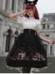 Decameron Series High-Waist Exquisite Printed Organza Three-Dimensional Stitching Ruffled Classic Lolita Skirt