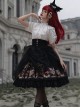 Decameron Series High-Waist Exquisite Printed Organza Three-Dimensional Stitching Ruffled Classic Lolita Skirt