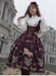 Decameron Series Neckline Gold Lace Buttons Embellished With Delicate Ornate Print Classic Lolita Skirt