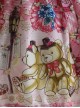 All-Match Bear Print Lace Skirt High Waist Back Tie Classic Lolita Skirt