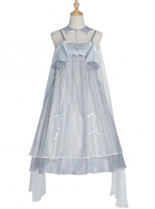 Little Mermaid Series Pearl Chain Decorated Lace Fairy Elegant Classic Lolita Sleeveless Dress