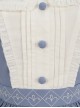 Blue-White Color Matching Stand Collar Lapel Periwinkle Embroidery Lace Decoration Exquisite Button Puff Sleeves Classic Lolita Top Skirt Set