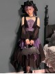 Halloween Black Purple Color Matching Special-Shaped Collar Irregular Oversized Hem Gothic Lolita Dress