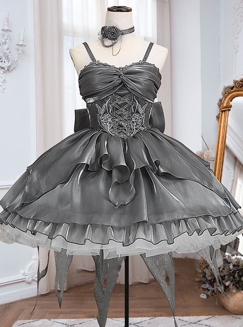 Peninsula Iron Box Series Multi-Layered Skirt Ballet Style Waist Exquisite Embroidery Big Bowknot Decoration Classic Lolita Sleeveless Dress