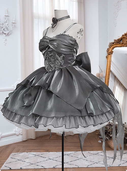 Peninsula Iron Box Series Multi-Layered Skirt Ballet Style Waist Exquisite Embroidery Big Bowknot Decoration Classic Lolita Sleeveless Dress