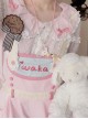 Little Monster Series Pink Doll Collar Lace Trim Cartoon Patch Decoration Sweet Lolita Shirt Bib shorts Suit