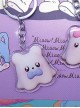 Kawaii Fashion Little Bear Ghost Series Bear With Blue Bowknot Glitter Acrylic Key Chain