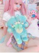 Mint Cute Quirky Kawaii Fashion Two Headed Teddy Bear Plush Doll Bag Crossbody