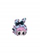 Kawaii Fashion Cute Girl With Leopard Print Bunny Hat Pop Socket Mobile Phone Holder