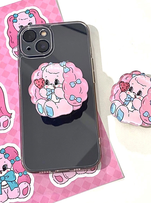 Cute Marshmallow Puppy With Bowknots Pop Socket Kawaii Fashion Mobile Phone Holder