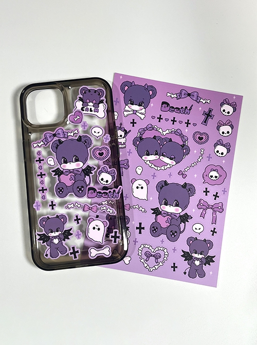 Kawaii Fashion Bones And Bears Pastel Goth Cute Creepy DIY Sticker