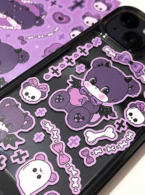 Kawaii Fashion Bones And Bears Pastel Goth Cute Creepy DIY Sticker
