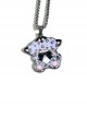 Cute Two Headed Lavender Baby Leopard Kitty Twins Kawaii Fashion Necklace