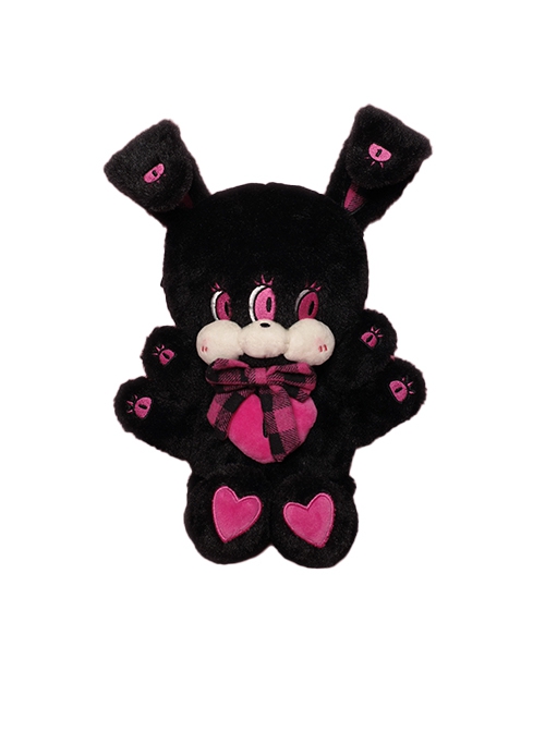 Goth Tsundere Triclops Plaided Ears Kawaii Fashion Spider Bunny Plush Doll Crossbody Bag