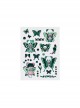 Green Black Skeleton Bear With Wilthered Butterfly Wings Waterproof Kawaii Fashion Long-Lasting Cute Spooky Cartoon Tattoo Stickers