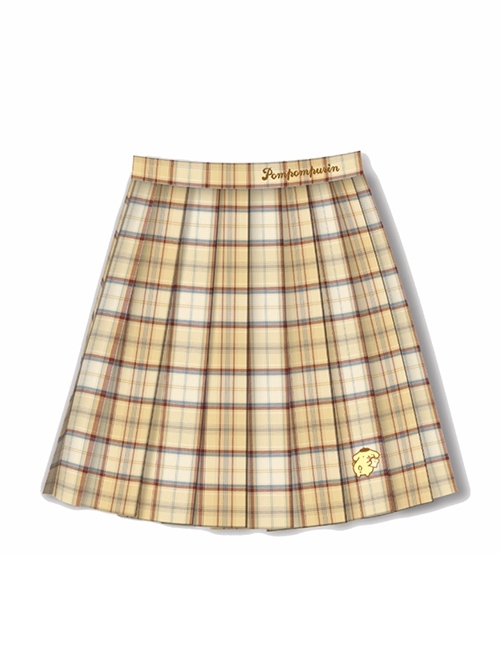 Kawaii Fashion Plus Size Sanrio Pompompurin Cinnamoroll Kuromi Japanese Schoolgirl Seifuku JK 42CM Pleated Plaid Skirt