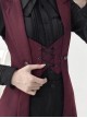 Dark Night Overture Series Ouji Fashion Red Black Medieval Long Lace-Up Lolita Waistcoat Vest