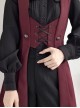 Dark Night Overture Series Ouji Fashion Red Black Medieval Long Lace-Up Lolita Waistcoat Vest