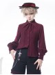 Retro Elegant Ouji Fashion Pointy Collar Elegant Multicolors Puff Sleeves Ribbon Tie Shota Victorian Lolita Long Sleeves Blouse