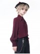 Retro Elegant Ouji Fashion Pointy Collar Elegant Multicolors Puff Sleeves Ribbon Tie Shota Victorian Lolita Long Sleeves Blouse