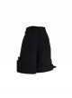 Crimson Shadow Series Retro Black Ouji Fashion Lolita Asymmentrical Rolled Hem Straight Fit Suit Shorts