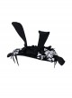 Rabbit Theater Series Black White Rabbit Ear Jacquard Version Lolita Ouji Fashion Black Bow knots Lace Wide Brim Hat