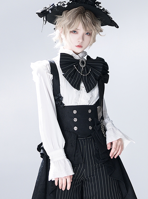 Rabbit Theater Series Victorian Long Sleeves Jacquard Version Lolita Ouji Fashion Poet Sleeves White Ruffled Shirt