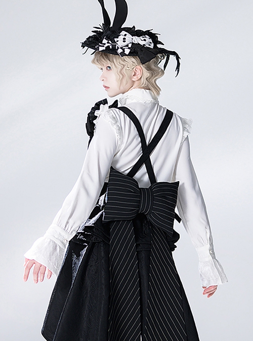 Rabbit Theater Series Victorian Long Sleeves Jacquard Version Lolita Ouji Fashion Poet Sleeves White Ruffled Shirt