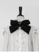 Rabbit Theater Series Jacquard Version Black Lolita Ouji Fashion Version A Metallic Chains Striped Cotton-Filled Black Bowknot Decoration Brooch