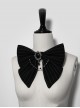 Rabbit Theater Series Jacquard Version Lolita Ouji Fashion Version B Metallic Chains Striped Cotton-Filled Black Bowknot Decoration Brooch