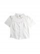American Hot Girls College Series Kawaii Fashion Sweet Thin Section Fluffy Leaf Edge Chain Decoration Hollow Design White Short Sleeve Shirt
