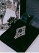 Black And Blue Series Ouji Fashion Gothic Lolita Retro Rhombus Shape Brooch Accessories