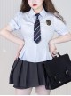 School Flower Policewoman Series College Style Pure Color Sexy Slim-Fit Lapel Puff Sleeve Kawaii Fashion Short Sleeves Shirt