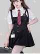 School Flower Policewoman Series College Style Pure Color Binding Band Fish Bone Slim Fit Kawaii Fashion Sleeveless Vest