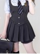 School Flower Policewoman Series College Style Simple Daily All-Match Kawaii Fashion Pleated Skirt
