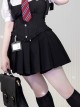 School Flower Policewoman Series College Style Simple Daily All-Match Kawaii Fashion Pleated Skirt