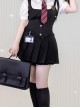 School Flower Policewoman Series College Style Simple Daily All-Match Kawaii Fashion Pleated Skirt