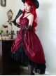 Retro Classical Elegant Wine Red Jacquard Fabric Binding Band Design Gothic Lolita Sleeveless Dress