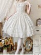 Miss Hill Series Backless Binding Band Design Elegant White Daily Classic Lolita Short Sleeve Dress