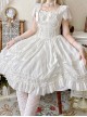 Miss Hill Series Backless Binding Band Design Elegant White Daily Classic Lolita Short Sleeve Dress