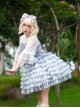 Multi-Layer Cake Skirt Series Gray Blue Simple Bowknot Decoration Daily Classic Lolita Sleeveless Dress