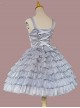 Multi-Layer Cake Skirt Series Gray Blue Simple Bowknot Decoration Daily Classic Lolita Sleeveless Dress