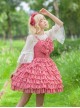 Multi-Layered Cake Skirt Series Bowknot Decoration Plaid Print Daily All-Match Classic Lolita Sleeveless Dress