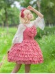 Multi-Layered Cake Skirt Series Bowknot Decoration Plaid Print Daily All-Match Classic Lolita Sleeveless Dress