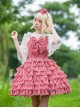 Multi-Layered Cake Skirt Series Bowknot Decoration Plaid Print Daily All-Match Classic Lolita Sleeveless Dress