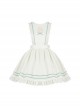Pastoral Style Blueberry Print Detachable Apron Cute Puff Sleeve Sweet Lolita Short Sleeve Dress Set