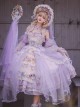 Spring Day Gift Box Series Tea Party Purple Ornate Bead Chain Stereoscopic Flower Decoration Chiffon Classic Lolita Sleeveless Dress