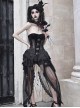 Hell Alice Series Black Velvet Perspective Stitching Binding Band Gothic Style Fishbone Corset Set