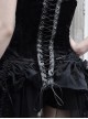 Hell Alice Series Black Velvet Perspective Stitching Binding Band Gothic Style Fishbone Corset Set