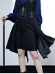 Black And Blue Series Ouji Fashion Casual Retro Little Prince Lolita Straight Jacquard Black Suit Short Pants